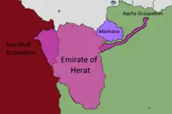Map of Herat at its height in 1848