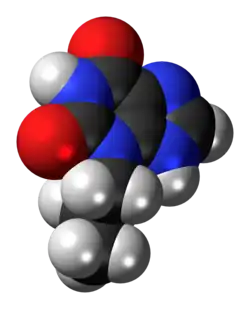Space-filling model of enprofylline