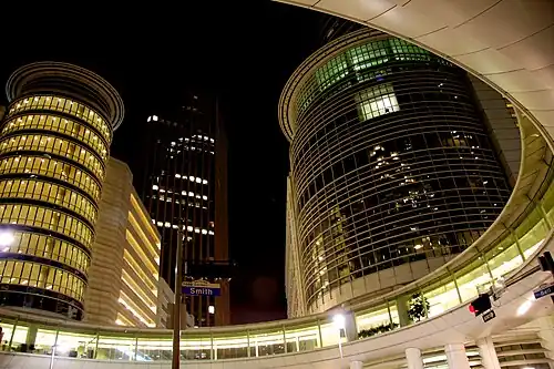 Exterior view of the Enron Complex in Houston.