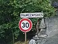 A village entry sign