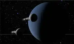 Enzmann envisioned his starships conducting missions in flotillas to provide for mutual support; hence, Enzmann starships are often represented in groups