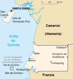 Spanish Guinea after Treaty of Paris of 1900.