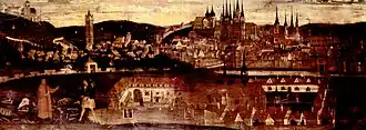Erfurt Charterhouse in a representation of its foundation legend (c. 1525, tempera on panel)