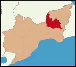 Map showing Ergene District in Tekirdağ Province