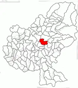 Location in Mureș County