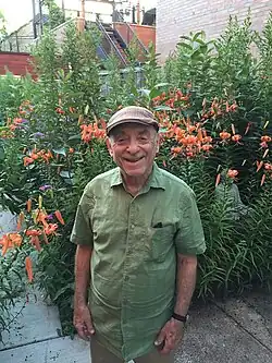 Erwin Helfer in his backyard on July 29, 2015