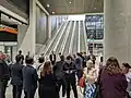 Escalators leading up to La Trobe Street near the Melbourne Central Station entrance during a tour on 7 October 2025