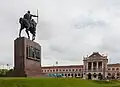 Statue of King Tomislav in front of the railway station