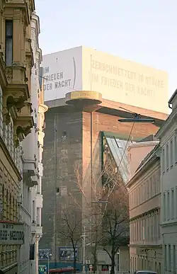 Flakturm at Esterházypark, Vienna by Lawrence Weiner