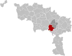 Location of Estinnes in Hainaut