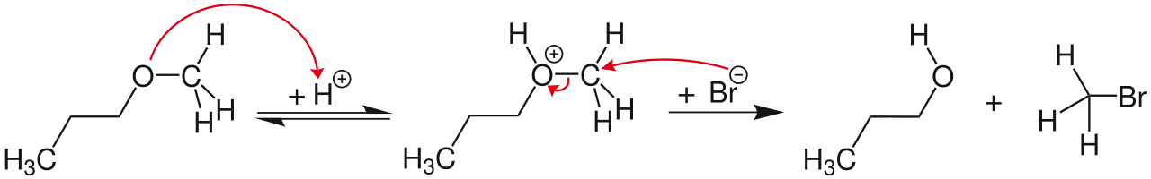 Concerted acidic ether cleavage