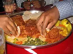 Ethiopians eating with hands