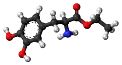 Ball-and-stick model of the etilevodopa molecule
