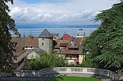 A view of Lake Geneva from Évian-les-Bains