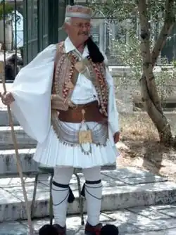 Balkans men's garb with fine boxed pleats