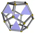 Its face as a facet of the dodecahedron.