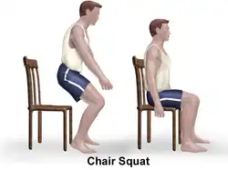 Illustration of chair squat
