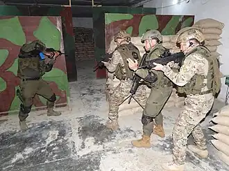 Para SF (in Ranger Green uniform) during the 9th edition of India-Kyrgyzstan joint Special Forces (SF) exercise