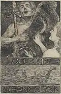 Exlibris for the fur trader Richard Gloeck (1910)