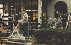 Exotic Birds in September 1984. From left to right: Adams, Kubiszewski and Freer