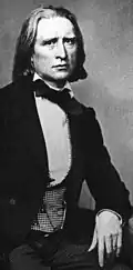 Black-and-white photograph of Franz Liszt.​​‌