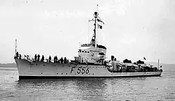 Aretusa (F 556) in service with the Marina Militare in the 1950s