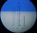 Density evaluation of abdominal fluid of a cat with feline infectious peritonitis by a refractometer.