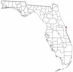 Location of Playalinda Beach in Florida