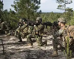 Portuguese marines and a U.S. Marine with Special Purpose Marine Air-Ground Task Force-Crisis Response-Africa 19.1.