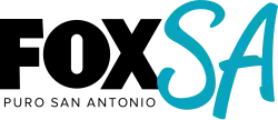 The Fox network logo next to a larger teal green script "SA". The words "PURO SAN ANTONIO" in a small sans serif are beneath the Fox logo.
