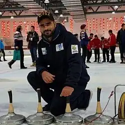 Indian icestock player Faheem Masood Shah