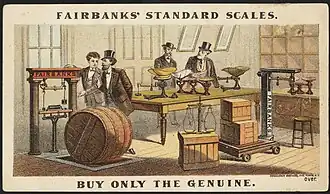 Fairbanks scales trade card