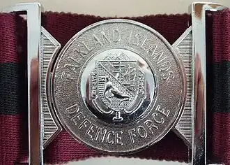 Stable belt buckle of the Falkland Islands Defence Force