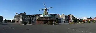Fantasy Gardens (British Columbia) was a theme park with an exterior designed to resemble many different medieval buildings