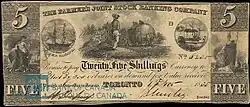 $5/25s. note, as valued under the Halifax rating, from 1835