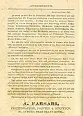 Advertisement for A. Farsari & Co., 1887. In Keeling's Guide to Japan, 4th Edition, 2nd Issue, 1890