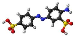 Ball-and-stick model of the Fast Yellow AB molecule