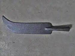 "Coupe-marc", a French agricultural tool from the 19th or 20th century, often mislabeled as a fauchard. Most polearms originated from pole-mounted agricultural tools because of their heft and reach.