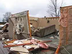 Image 61A home destroyed by an EF2 tornado in Dubois County, Indiana. (from Tornadoes of 2011)