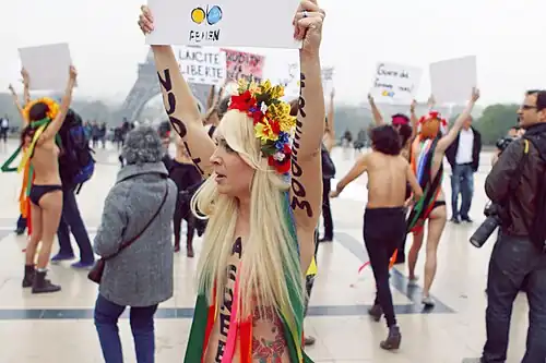 Femen demonstration in 2012.
