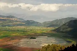 Feneos plain showing seasonal floods.