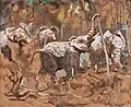 Elephant herd, <1949