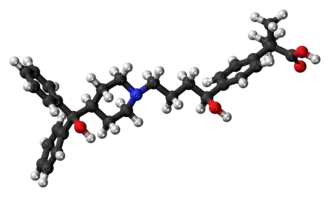 Ball-and-stick model of fexofenadine