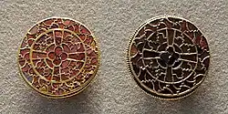 Pair of disc fibulae from the Aregund grave c. 6th C.