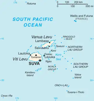Suva within Fiji