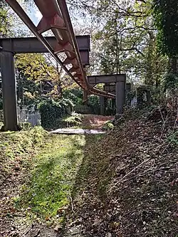 Final stretch of track leading into the brake run, taken from inside the ride building