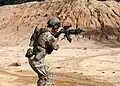 A Finnish soldier from the Naval Special Forces Unit ETO (Erikoistoimintaosasto) shooting with an RK 95 TP during an exercise.