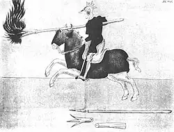 Medieval knight wielding a fire lance