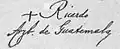 Ricardo Castanova y Estrada's signature