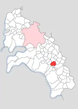 Map showing Phulaichi in Firozabad block